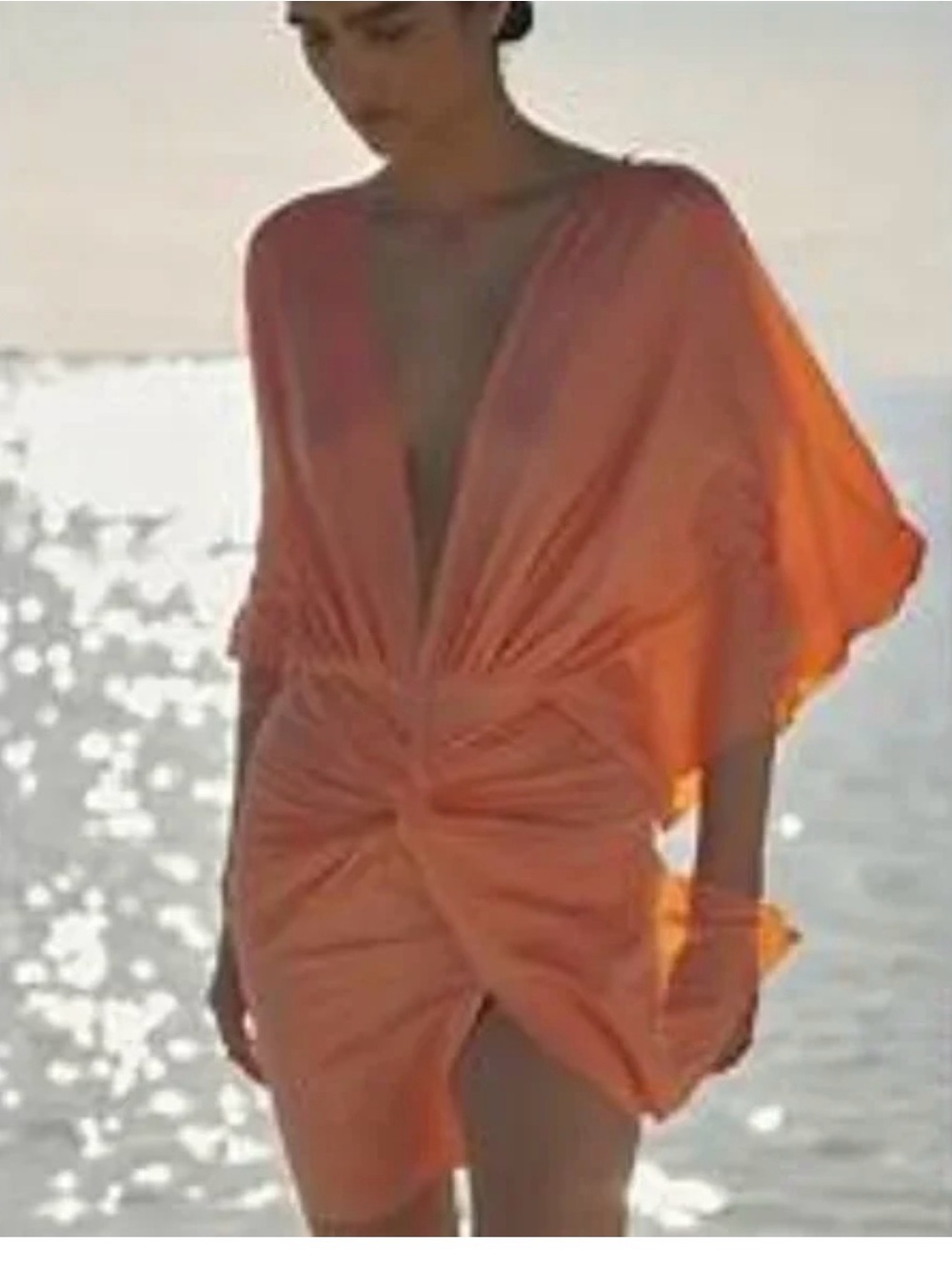 Baobab - Mia mini dress batwing ruched mini coral